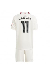 Fotbalové Dres Manchester United Rasmus Hojlund #11 Dětské Třetí Oblečení 2023-24 Krátký Rukáv (+ trenýrky)